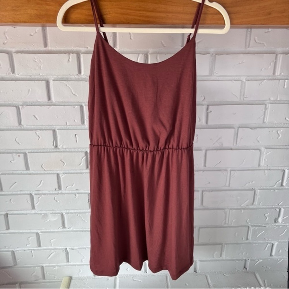 Old Navy Spaghetti Strap Cami Waist Defining Summer Dress, Rust Brown, Size SP